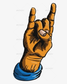 Transparent Metal Hand Png - Rock Band Hand Signs, Png Download, Transparent PNG
