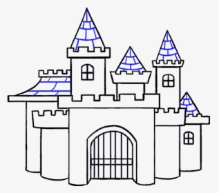 Castle Drawing Sketch - Draw A Cartoon Castle, HD Png Download ,  Transparent Png Image - PNGitem
