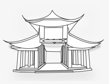 Download Collection Of Chinese - Chinese Temple Drawing Easy, HD Png Download, Transparent PNG