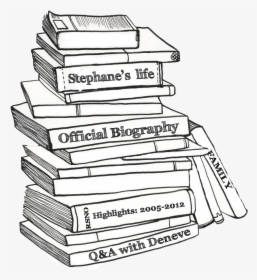 Stack Of Drawing At - Pile Of Books Drawing Png, Transparent Png, Transparent PNG