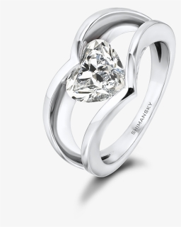 Heart Shaped Designer Millennium Shimansky Ring, HD Png Download, Transparent PNG