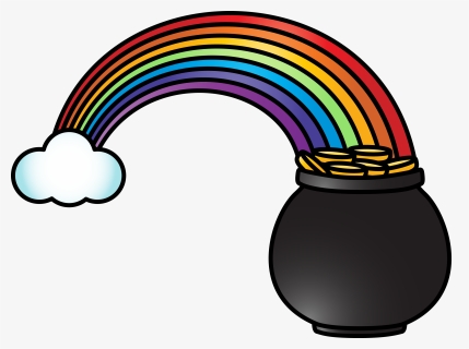 Pot Of Gold Rainbow Whimsyclips , Png Download, Transparent Png, Transparent PNG