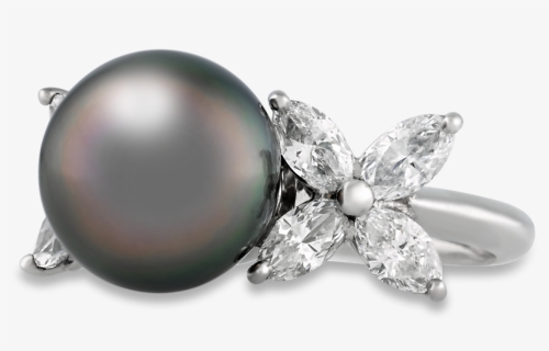 Tahitian Pearl & Diamond Ring, HD Png Download, Transparent PNG