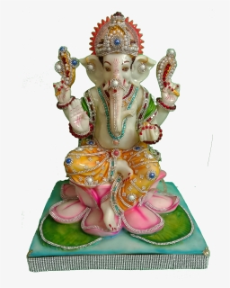Bhagwan Ganesh Designer Murti Sculpture Figurine , HD Png Download, Transparent PNG