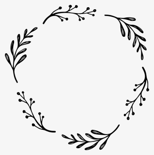 ##laurel #wreath #handdrawn #round #circle #monogram, HD Png Download, Transparent PNG
