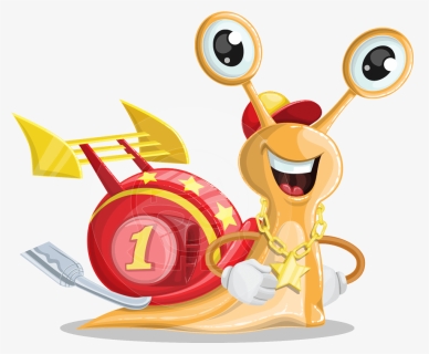 Racer Snail Cartoon Vector Character Aka Mr, HD Png Download, Transparent PNG