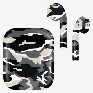 Airpods Army Camo Monochrome, HD Png Download, Transparent PNG
