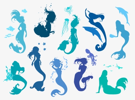 Mermaid Silhouette Png, Transparent Png, Transparent PNG