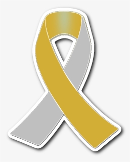Silver And Gold Awareness Ribbon Sticker, HD Png Download, Transparent PNG