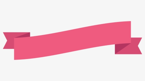 Pink Ribbon Banner Diagonal With Fold End - Pink Ribbon Banner Png, Transparent Png, Transparent PNG
