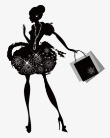Shopping Silhouette - Fashion Woman Silhouette Png, Transparent Png, Transparent PNG