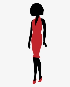 Clipart - Woman Silhouette Red Dress, HD Png Download, Transparent PNG