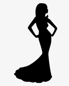 Girl In Dress Silhouette Png, Transparent Png, Transparent PNG