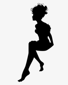 Sitting Silhouette Png -fairy Sitting In Circle Minus - Woman Silhouette Png Free, Transparent Png, Transparent PNG