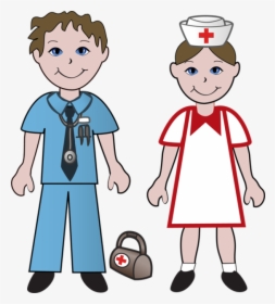 Baby Nurse Clipart - Nurse Boy And Girl Clipart, HD Png Download, Transparent PNG