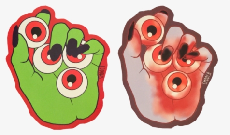 Monster Hands Full Of Eyeballs Stickers - Cartoon, HD Png Download, Transparent PNG