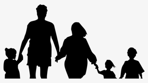 Holding Hands Portable Network Graphics Clip Art Silhouette - Silhouette Of A Family Of 5, HD Png Download, Transparent PNG