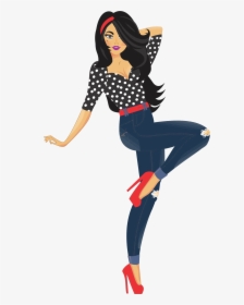 Pinup Woman Jeans Legging - If You Can T Get A Girlfriend, HD Png Download, Transparent PNG