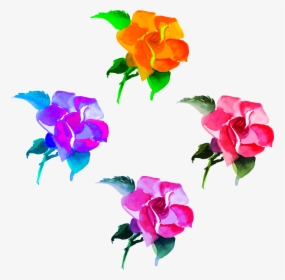 Colorful Hand Painted Flowers, HD Png Download, Transparent PNG