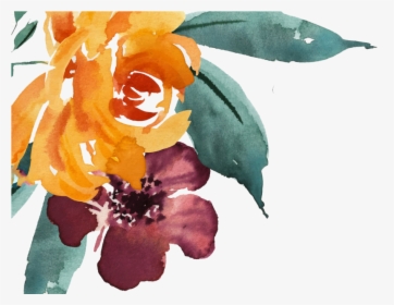 Free Watercolor Hand Drawn Flowers With Foliage - Watercolor Painting, HD Png Download, Transparent PNG