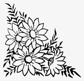 Yellow Yarn Clip Art - Drawing Flower Corner Design, HD Png Download, Transparent PNG