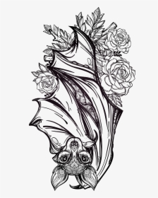 Tattoo Bat Fashion Artist Flash Gothic Hand-painted - Gothic Bat Tattoo Designs, HD Png Download, Transparent PNG
