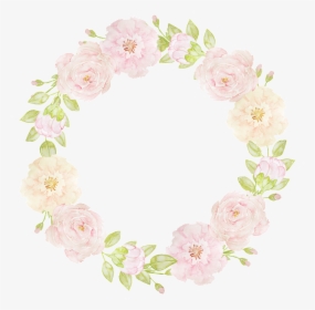 Teenage Heart Pink Flowers Hand Drawn Wreath Decorative - Garden Roses, HD Png Download, Transparent PNG