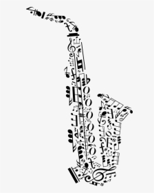 Transparent Music Notes Clip Art Png - Saxophone Made Of Music Notes, Png Download, Transparent PNG