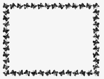 White Borders Png - Butterfly Border Clipart Black And White, Transparent Png, Transparent PNG