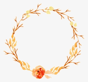 Literary Vintage Orange Flowers Hand Drawn Garland - Watercolor Painting, HD Png Download, Transparent PNG