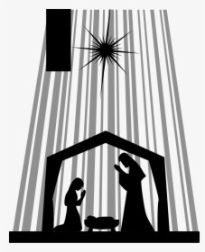 Nativity Outline Clipart Nativity Star Silhouette Png - Simple Nativity Silhouette Printable, Transparent Png, Transparent PNG