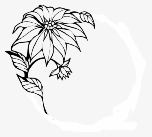 Christmas Flower Clip Art - Black And White Sunflower Border Clipart, HD Png Download, Transparent PNG