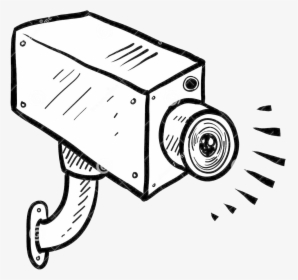 Cartoon Of Security Camera - Drawing Of Surveillance Camera, HD Png Download, Transparent PNG