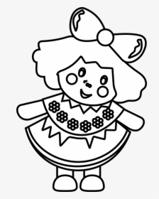 Doll Clipart Black And White, HD Png Download, Transparent PNG