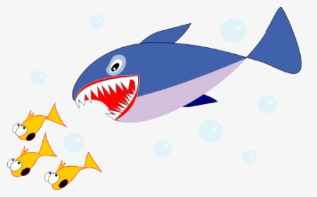 Fish School Png - Shark And Fish Cartoon, Transparent Png, Transparent PNG