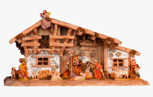 Christmas, Nativity Scene, Crib, Father Christmas - Cottage, HD Png Download, Transparent PNG