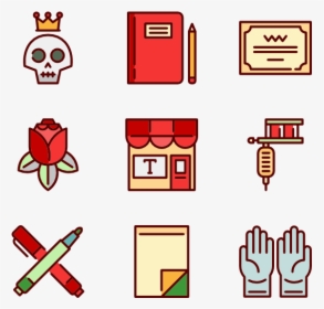 Linear Color Tattoo Studio Elements - Tattoo Icon Color, HD Png Download, Transparent PNG