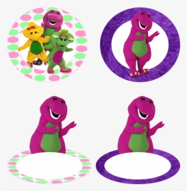 Barney Birthday Party Decorations & Name Tags , Png - Barney Name Tag, Transparent Png, Transparent PNG