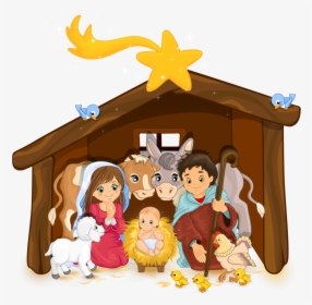 Nativity Scene,cartoon,clip Decoration,interior - Nacimiento De Jesus Animado, HD Png Download, Transparent PNG