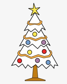 Christmas Tree Black And White Black And White Christmas - Christmas Tree Ki Drawing, HD Png Download, Transparent PNG