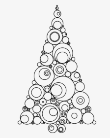 Abstract Christmas Tree Jpg Black And White Download - Circles To A Christmas Tree, HD Png Download, Transparent PNG