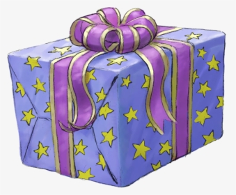 Present, Gift, Purple, Lilac, Stars, Wrapped, Celebrate - Sketch, HD Png Download, Transparent PNG