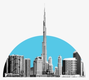2000s - Skyline - Transparent Burj Khalifa Png, Png Download, Transparent PNG