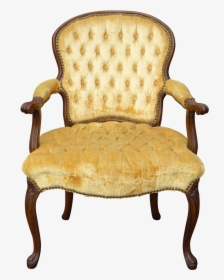 Transparent Gold Accent Png - Gold Velvet Chair Antique, Png Download, Transparent PNG