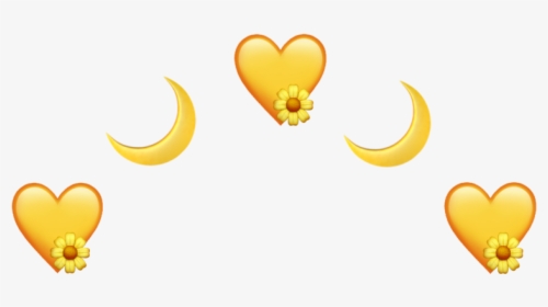 #yellow #crown #yellowheart #hearts #hearts #moon #moons - Yellow Emoji Crown Png, Transparent Png, Transparent PNG