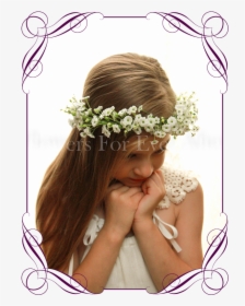 Silk Artificial White Wedding Floral Crown / Halo With - Silk Pastel Wedding Flowers, HD Png Download, Transparent PNG