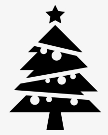 Christmas Tree With Balls And A Star On Top - Christmas Tree Vector Png, Transparent Png, Transparent PNG