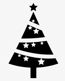 Christmas Tree Ornamented With Stars Comments - Vector White Christmas Tree Png, Transparent Png, Transparent PNG