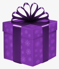 Purple Gift Box With Snowflakes Png Clipart - Gift Box Png Transparent, Png Download, Transparent PNG
