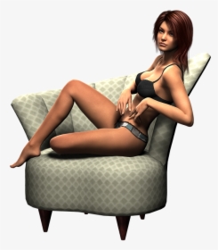 Transparent Lingerie Model Png - Woman On Chair, Png Download, Transparent PNG